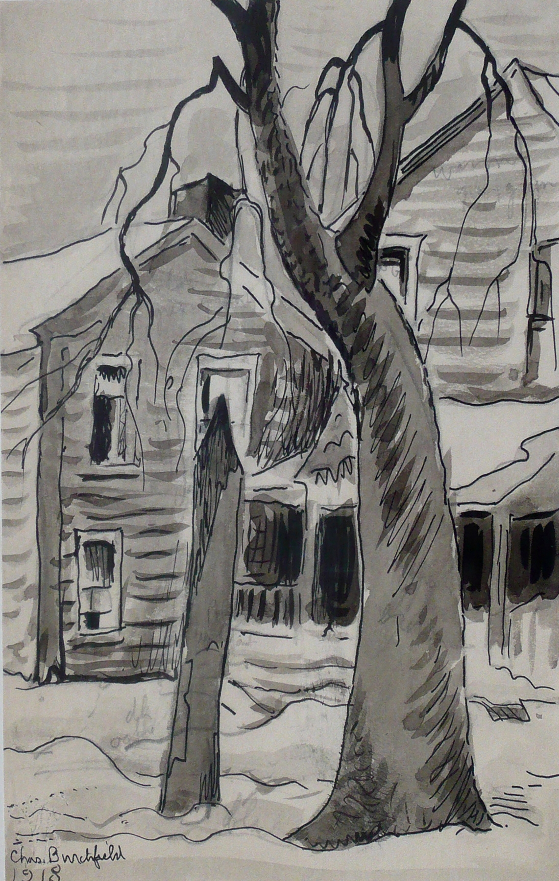 Two Houses in Winter, 1918

Ink and graphite on paper

8 3/8 x 5 1/4 inches